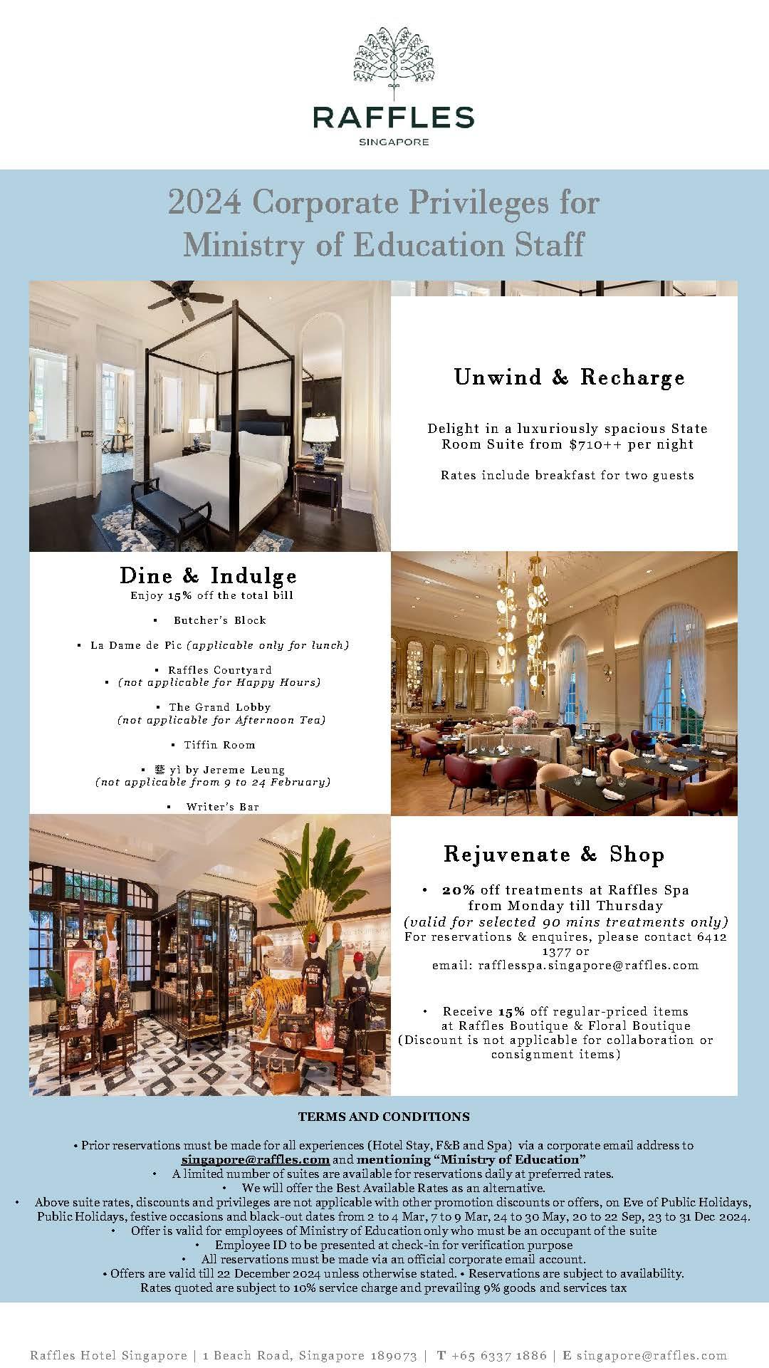 Raffles Singapore 2024 Corporate Privileges Ministry of Education